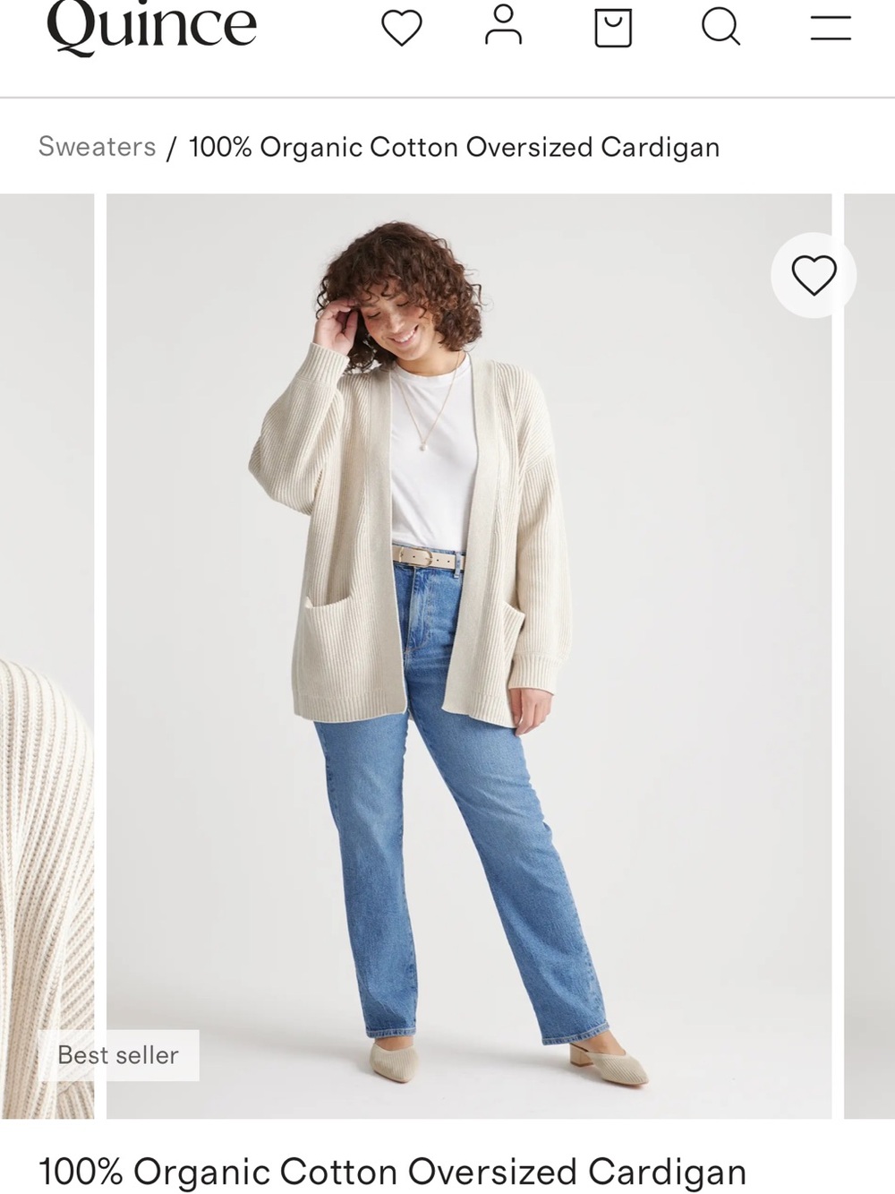 Quince Organic Cotton Open-Front Cardigan - Picture 3 of 6